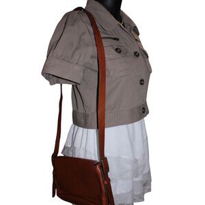 Y2K Taupe Cropped Utility Jacket Short Sleeve Cargo Style